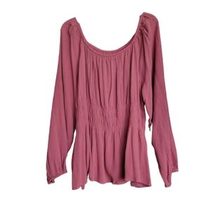 Size 3X SO Goods For Life Woman's Smock Top Color Shabby Mauve NWT Sonoma